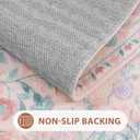 Uphome Long Bathroom Rug Pink Boho Bathroom Rugs Vintage Soft Luxury Non Slip Bath Mat Machine Washable Cute Floral Bath Runner Rug for Floor Entryway Bedroom, 20x60 inch