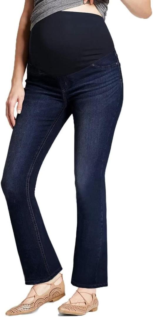 Hybrid & Company Super Comfy Stretch Women's Maternity Bootcut Jeans with Real Pockets (Medium)