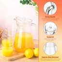 Didaey 4 Pcs Plastic Pitcher with Lid and Handle Clear Plastic Water Pitcher Shatter Proof Jugs for Drinks Fridge Iced Tea Juice Milk Lemonade Sangria Cold or Hot Beverages (50 oz)