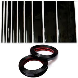 NANSH 16Ft Glossy Black Extra Thick Auto Molding Trim Universal Bumper Window Door Body Side Decorative Strip Scratch-Proof (Width: 3/4inch [20mm])
