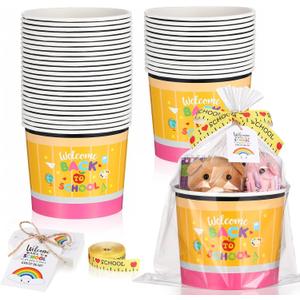 Honeydak 24 Sets Empty Gift Baskets Bags Bow Ribbon and Tags, 1 Count