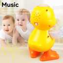 Dancing Duck Toy, Tummy Time Toys with Music & Flashing Lights, Interactive Musical Duck with Colorful Wings (Duck)