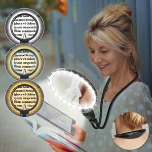 10X 30X Large Hands Free Magnifying Glass for Reading, Magnifying Glass with 3 Color LED Light, Flexible Gooseneck Magnifier for Reading,Sewing,Close Work, Seniors