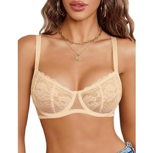 Avidlove Women's Sexy Bra Lace Underwire Unlined Everyday Bra Lingerie Small