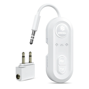 Upgraded Bluetooth 5.4 Transmitter Receiver, Airplane Bluetooth Adapter with Qualcomm aptX Adaptive, Supports 2 AirPods/Headphones, Wireless Audio Transmitter for TV, Travel, Car & Gym, Cable Storage