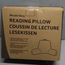 Blissful Diary Reading Pillow, Backrest Pillow with Shredded Memory Foam for Adult & Children, Designed for Bed and Couch Sitting Up, Includes Arms, Pockets and Washable Cover, Off White