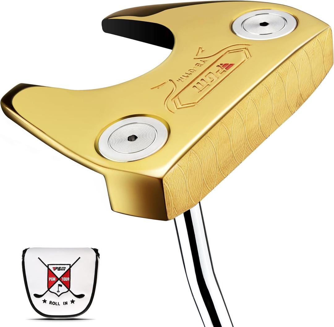 PGM TUG024 CNC‑Milled Low‑CG Golf Putter with Alignment Line & Oversized Grip – Tungsten Counterweight, Stainless Shaft, Men’s Right‑Handed, 33"