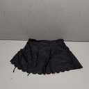 Women's High Waisted Swim Skirt Bottoms Ruched Scallop Trim Bathing Suit Skirts Split Tankini Swimsuit Bottom (Large, Black)