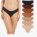 SHARICCA Women Seamless Cheeky Bikini No Show Panties Ladies Invisible Breathable Briefs Soft Stretch Underwear Multi Pack Size L