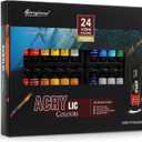 Acrylic Paint Set  24 Bold Colors Acrylic Paint Tubes for Adults - Non-Toxic Paint Sets for Canvas, Wood, Fabric & More  Smooth, Fast-Drying, High-Pigment Formula, 0.4 oz Each
