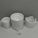 LE TAUCI Ceramic Pots for Plants, 10+8+6 Inch Indoor Plant Pots, Modern Planters for Indoor Plants Home Office, Cylinder Round Planters with Drainage Hole and Plug, Set of 3, White