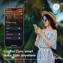 3 x GE Cync Smart LED Light Bulbs, Color Changing Decorative Light Bulbs, Indoor WiFi Lights, Matter Compatible, Compatible with Alexa and Google Home, Candelabra Base (3 Pack)