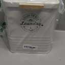 Laundry Detergent Powder Container Dispenser Holder for Laundry Room Organization. Metal Laundry Soap Dispenser with Scoop and Lid. Modern Farmhouse Laundry Room Decor and Accessories (Cream)