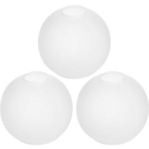 Handblown Frosted Glass Globe Lamp Shade – 1.65" Fitter Opening – Replacement Lamp Shade for Pendant Lights, Chandeliers, Wall Sconces, Vanity & Ceiling Fixtures (3 Pack)