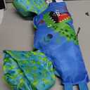 AEOCOO Puddle Float Jumper 20-30 Pounds, Toddler Swim Vest for 1-2 Years Old, Pool Floats with Swimming Arm Floaties Swim Jacket with Water Wings for Kids Swimmies, Boys, Girls, Niños, Dinosaur
