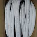 50ft Length Mini Split Line Set,1/4" 5/8" OD Copper Pipes Tubing and 3/8 White PE Thickened Insulated Coil with Flared Nuts for Mini Split Air Conditioner HVAC or Heat Pump System (50FT(1/4+5/8))
