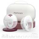 Momcozy M5 Hands-Free Wearable Breast Pump, Double-Sealed Flange for Baby-Like Comfort, 3 Modes & 9 Suction Levels, Portable Electric Pump – 24mm, 2-Pack Cozy Red