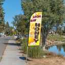 Local Raw Honey Feather Flag for Business Advertising 6 FT Swooper Flag for Storefronts Retailers Shops Food Trucks Events and Fairs (Flagpole Not Included)
