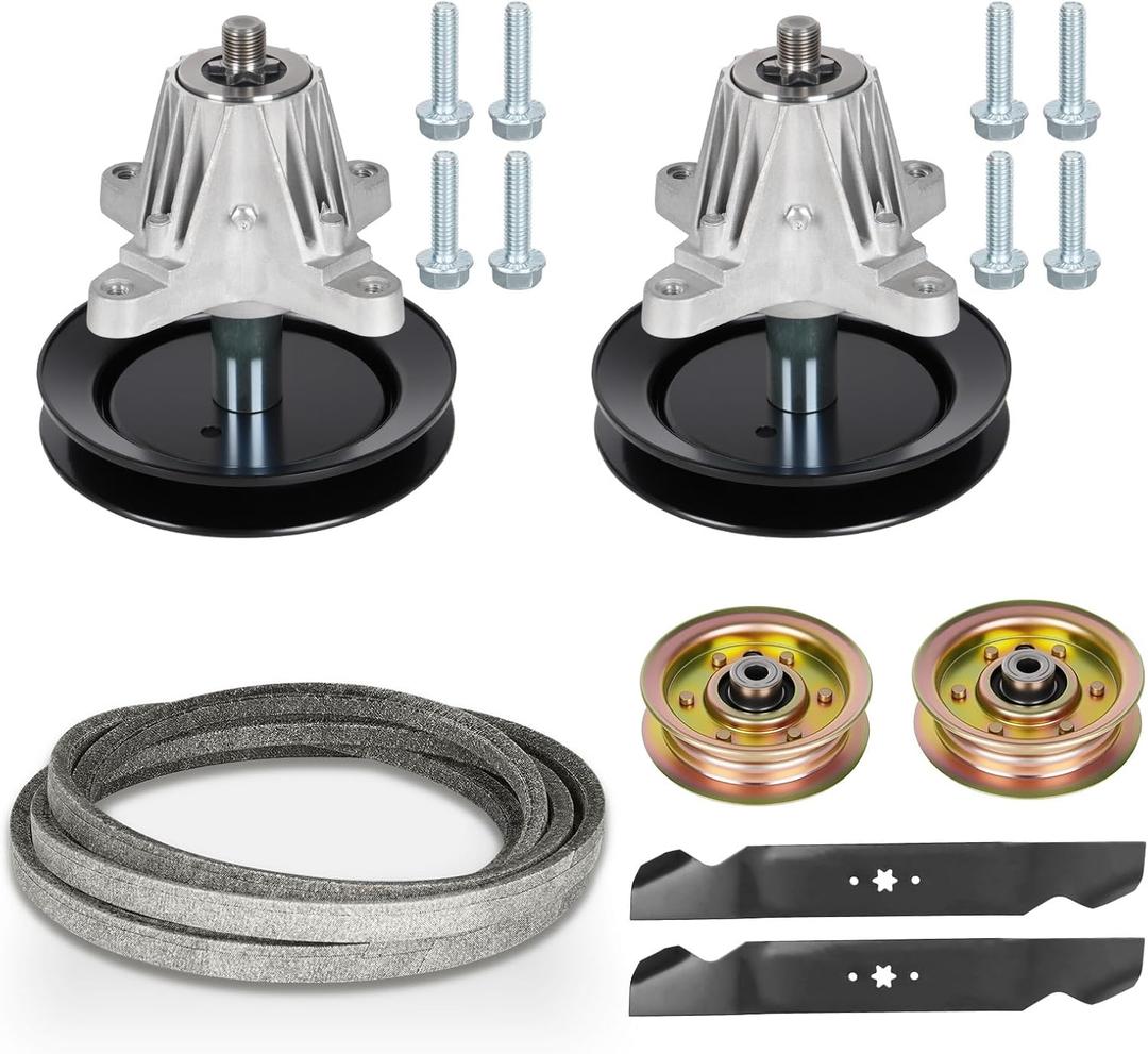 42" Deck Rebuild Kit Fit for Cub Cadet LTX1040 LTX1042 RZT-42, 2 spindles 918-04822 618-04822 618-04889, 2 Idlers 753-08171 756-04129B, 1 Deck Belt 954-04060 754-04060
