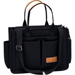 Tote Bag for Women With Compartments,Large Canvas Tote Women's Purse Crossbody Bags Work Laptop Book Bag Satchels Handbags