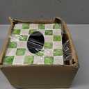 Coeusy Square Tissue Box Cover,Handmade Checkered Decorative Tissue Holder with Capiz Shells,Boho Coastal Tissues Cube Box Cover for Living Room Decor,Bathroom, Bedroom or Office(White and Green)