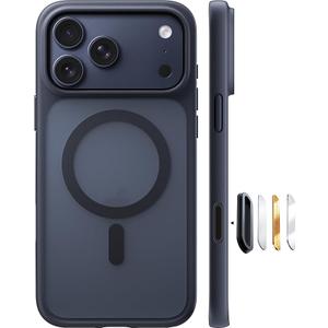 TORRAS Magnetic Shockproof for iPhone 17 Pro Case, Camera Control, Compatible with MagSafe, MilitaryGrade Protection, Stronger Slim Translucent Phone Case for iPhone 17 Pro, Black