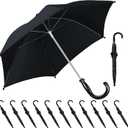 Hillban 12 Pcs Umbrella DIY Second Line Umbrella Parasol for Wedding Bridal Masquerade Party Accessories (Full 28 Inch Arc, Black)