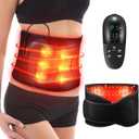 Red Light Therapy Belt - Vibration Massage Heated Red Light Therapy Device for Body, Wireless Controller, 3-in-1 Chips 660nm&850nm, for Back Shoulder Waist Abdomen Muscle Pain Relief