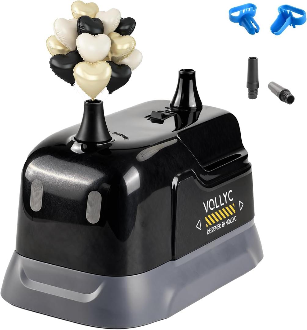 Balloon Pump Electric, Dual Nozzle Balloon Inflator Air Pump, Fast & Easy Inflation for Party Decorations, Birthday Decorations Lightweight, Portable Balloon Blower Machine