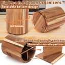 KINGSOW Utensil Holder for Kitchen Countertop: 360 Rotating Wooden Utensil Crocks - Farmhouse Cooking Spoons Organizer
