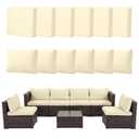 12pcs Outdoor Patio Cushion Covers Replacement, 24" Zippered Outdoor Cushion Covers Waterproof, UV Resistant & Washable Patio Furniture Cushion Covers Waterproof for Patio Sectional, Covers Only Beige