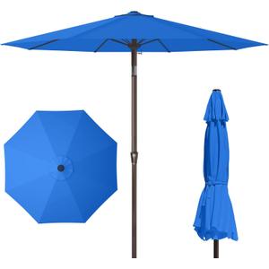 PatioKingdom 11FT Patio Umbrella,Outdoor Umbrella with Push Button Tilt and Crank,Market Table Umbrella with 8 Sturdy Fiberglass Ribs UV Protection
