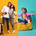 4 x Sodsay 2 PCS Initial Luggage Tag, Luggage Tags for Suitcases Cute Sequin Letter PU Leather Travel Bag Baggage Tags Privacy Cover ID Label for Women Kids Teens Men(J, White Leather+Hot Pink Letter)