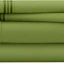 Cosy House Collection Everyday 1500 Series Bed Sheet Set - Ultra Soft & Cool Hotel Bedding - Deep Pocket - Wrinkle, Stain and Fade Resistant - 4 Piece Set (King, Olive Green)