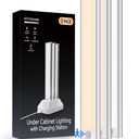 14in Under Cabinet Lighting with Charging Station, 3200mAh Rechargeable Motion Sensor Light Indoor, 3 Color Tempers Dimmable Closet Lights Wireless, Magnetic Under Cabinet Lights for Kitchen, 3-Pack