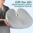 5 STARS UNITED Seat Cushion for Tailbone Pain Relief – Memory Foam Lifting Pillow for Coccyx, Hip, Hemorrhoid, Sciatica & Post-Surgery Recovery – Wheelchair, Car, Desk, Gaming & Office Chairs, L Gray