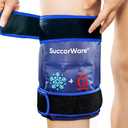 Knee Ice Pack Wrap for Injuries Reusable - Hot & Cold Gel Bags for Leg, Back, Shoulders, Arms, Elbow Injuries, Pain Relief, Swelling, Knee Replacement Surgery（Navy Blue）