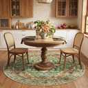 RELEANY Area Rugs 6ft Washable Non-Slip, Floral Vintage Distress Print Pattern Medallion Carpet for Living Room Bedroom Dining Room, Brick Red Rust Neutral Brown Burnt Orange