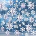 Outus 42 Pcs Winter Christmas Party Decorations 3D Snowflake Hanging Decoration Set 3D Hanging Snowflake Decor Pendant for Christmas Winter Party New Year Home(2 Inch, 3 Inch, 4 Inch,White)
