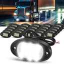 Baquler 30 Pods Rock Lights White Underglow Lights for Trucks Car SUV Waterproof Shockproof LED Ambient Rocklights Automotive Trailer Lighting for Motorcycle Boat ATV UTV(15LED Chip Style)