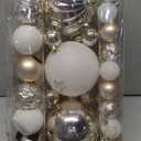 Christmas Ball Ornaments for Xmas Decorations,50 pcs Christmas Extra Large Tree Shatterproof Ornaments-Champagne (Combo of 5 Style in 3 Sizes)