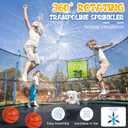 Trampoline Accessories Kit Kids,Basketball Hoop with 3 Mini Basketballs,50FT Solar Lights Fit 8 10 12 14 15 16FT Trampoline Outdoor 8 Mode,Choose from 2 Kits with Sprinkler or Dart Board & Glow Net
