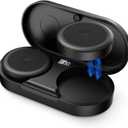 Ski Helmet Speakers, Wireless Stereo Skiing Headphones, True Wireless Bluetooth Drop-in Headphones with Easy Control Buttons and Built-in Mic for Snowboarding, Motorcycling, Audio Ready Helmet (Black-Gray)