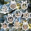 25pcs Rustic Christmas Ornaments for Tree Decorations - Small Wooden Christmas Reindeer Ornaments Gift Tag for Tree Winter Holiday Decor
