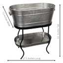 TableCraft GTSS2313N Brickhouse Beverage Tub Set, 12.75 Gallons, 27.5" x 15" x 32" Silver, Includes Stand, Accessory & Condensation Trays, Stainless Steel & Wood, Ideal for Indoor/Outdoor Events