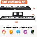 88 Key Digital Piano Electric Keyboard, 88 Key Keyboard Piano for for Beginner, with Power Adapter, Sustain Pedal, Stand, Bluetooth, Carrying Case, Headphones, USB-MIDI, for at Home/Stage