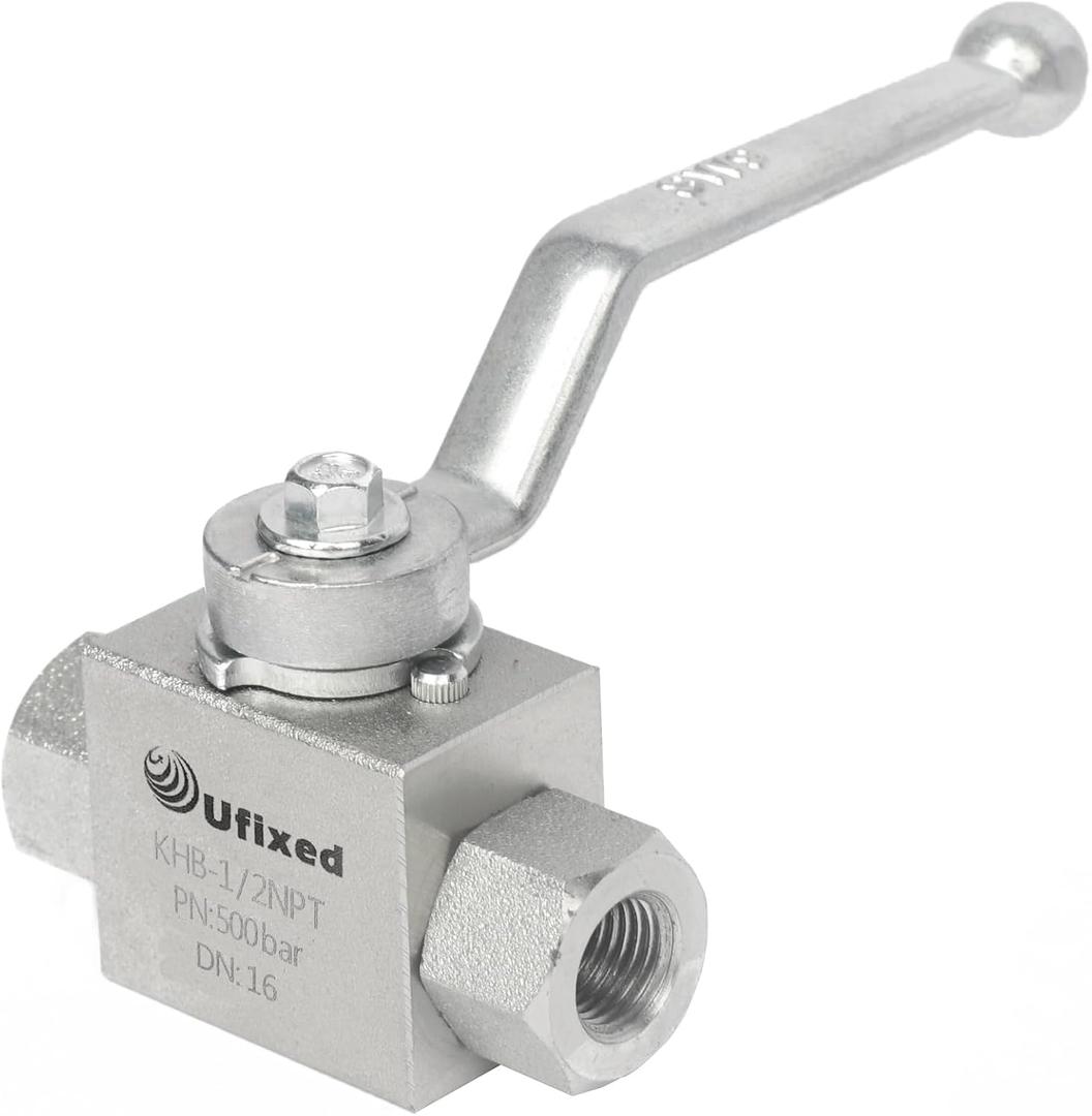 Non Rust 1/2 Inch NPT Hydraulic Ball Valve with Handle 7250PSI Leak Proof, Heavy Duty High Pressure Ball Valve for Pressure Washer Pump Parts Shut Off Valve for Hydraulic Tooling and Equipment