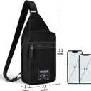 True Religion Crossbody Bag Men  Casual Shoulder Sling Bag for Men, Small Travel Mens Crossbody (One Size, Black)