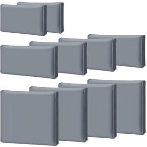 Patelai 10 Pcs Waterproof Patio Cushion Covers for Outdoor Sectional Furniture Wicker Rattan Patio Sofa Couch Chair Seat Pillow Slipcovers, 3 Sizes Covers Only (25.6 x 25.6 x 3.9,Grey)