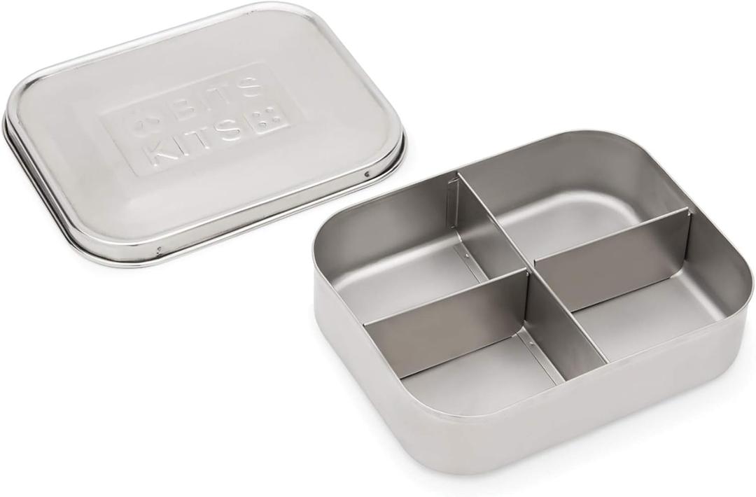 Stainless Steel Bento Box Lunch and Snack Container for Kids and Adults, 4 Sections